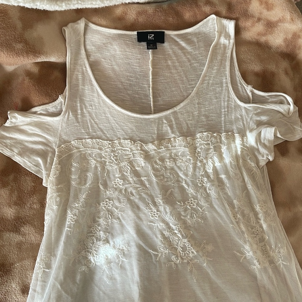 Cold Shoulder Cream Top